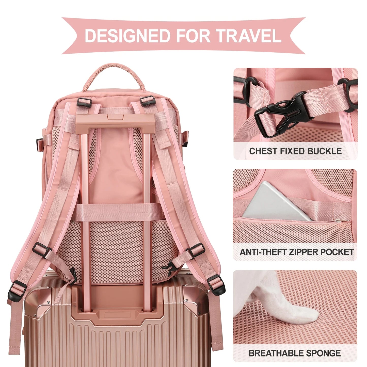 Travel Backpack Women Large Capacity Laptop Schoolbag Waterproof Lounge Fly Hiking Business Fashion New Arrival Oxford Backpacks