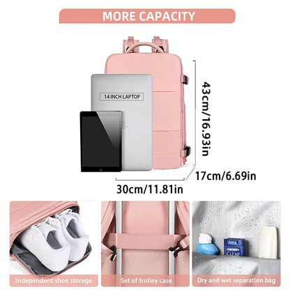Travel Backpack Women Large Capacity Laptop Schoolbag Waterproof Lounge Fly Hiking Business Fashion New Arrival Oxford Backpacks