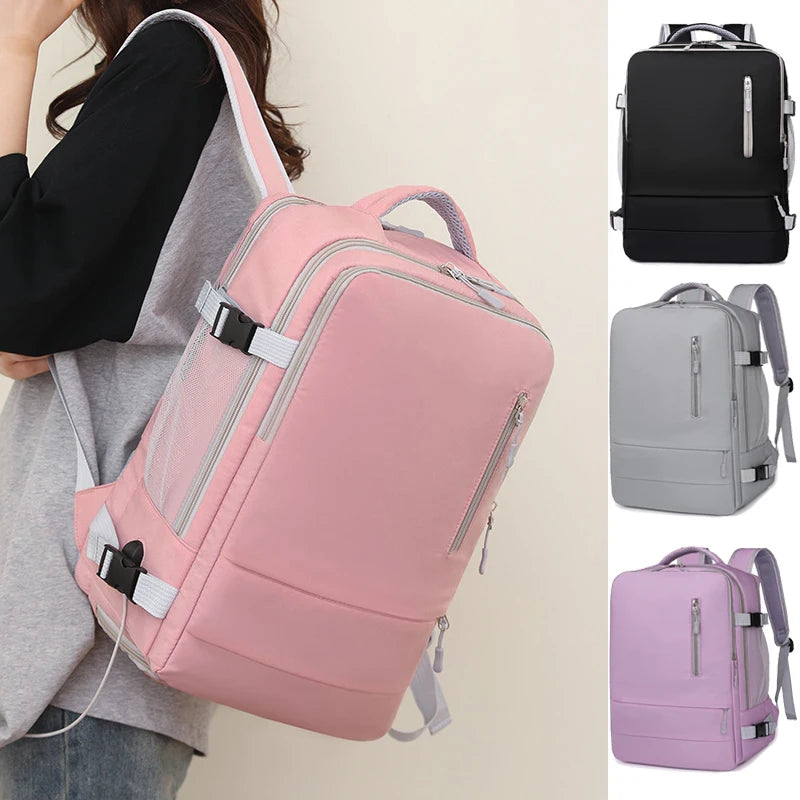 Travel Backpack Women Large Capacity Waterproof Carry on Casual Daypack Bag with USB Charging Port Schoolbags Fashion Backpacks