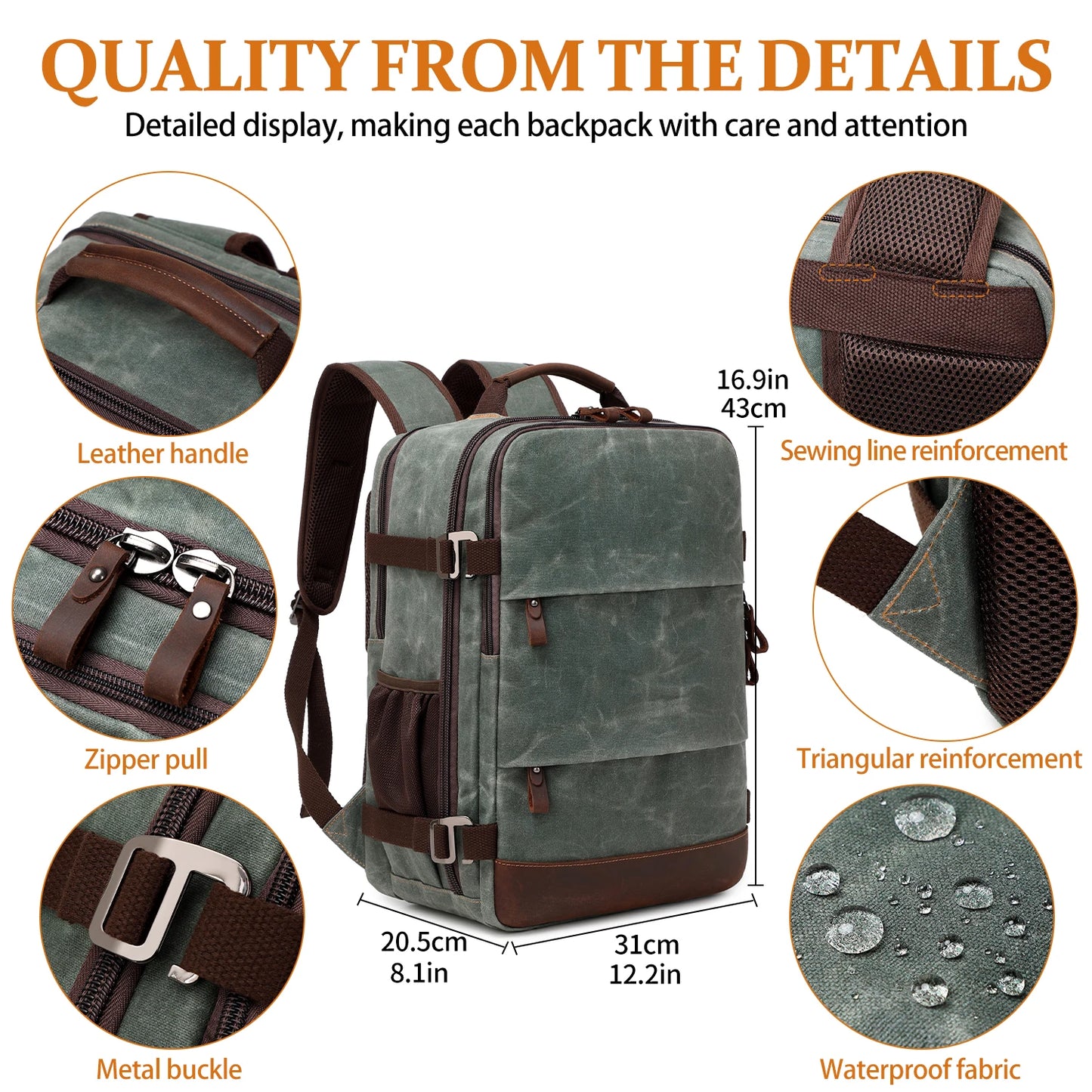 Travel Backpack for Men Women Carry On Backpack Flight Approved Personal Item Backpack, 17.3 inch Laptop Backpack Casual Daypack