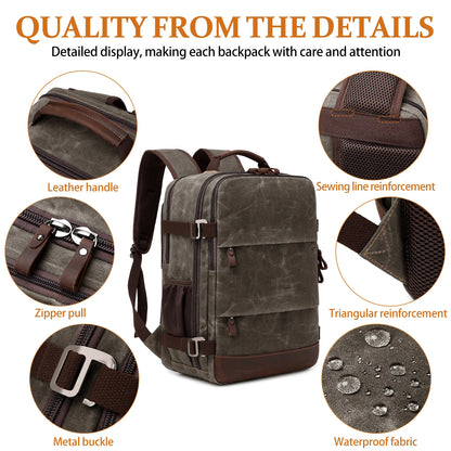 Travel Backpack for Men Women Carry On Backpack Flight Approved Personal Item Backpack, 17.3 inch Laptop Backpack Casual Daypack