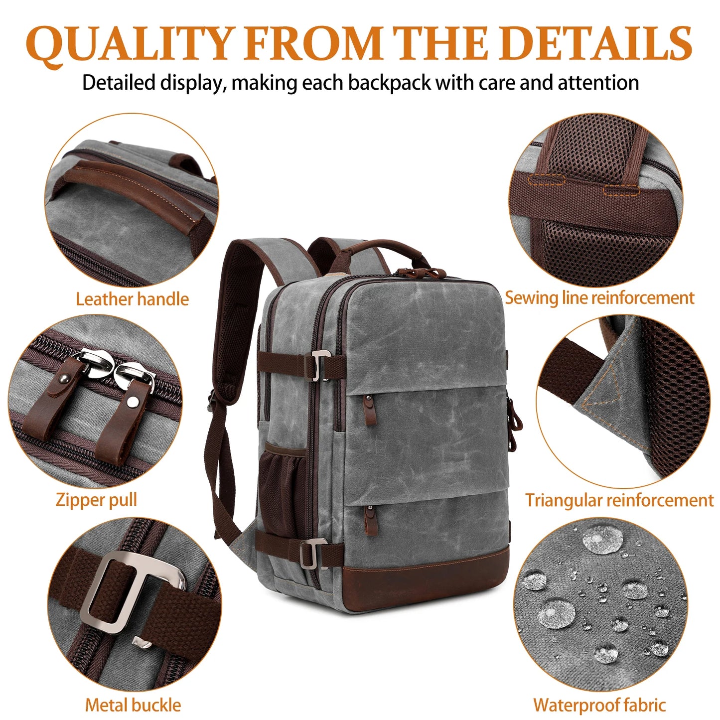 Travel Backpack for Men Women Carry On Backpack Flight Approved Personal Item Backpack, 17.3 inch Laptop Backpack Casual Daypack