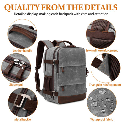 Travel Backpack for Men Women Carry On Backpack Flight Approved Personal Item Backpack, 17.3 inch Laptop Backpack Casual Daypack