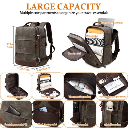 Travel Backpack for Men Women Carry On Backpack Flight Approved Personal Item Backpack, 17.3 inch Laptop Backpack Casual Daypack