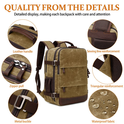Travel Backpack for Men Women Carry On Backpack Flight Approved Personal Item Backpack, 17.3 inch Laptop Backpack Casual Daypack