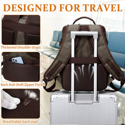 Travel Backpack for Men Women Carry On Backpack Flight Approved Personal Item Backpack, 17.3 inch Laptop Backpack Casual Daypack