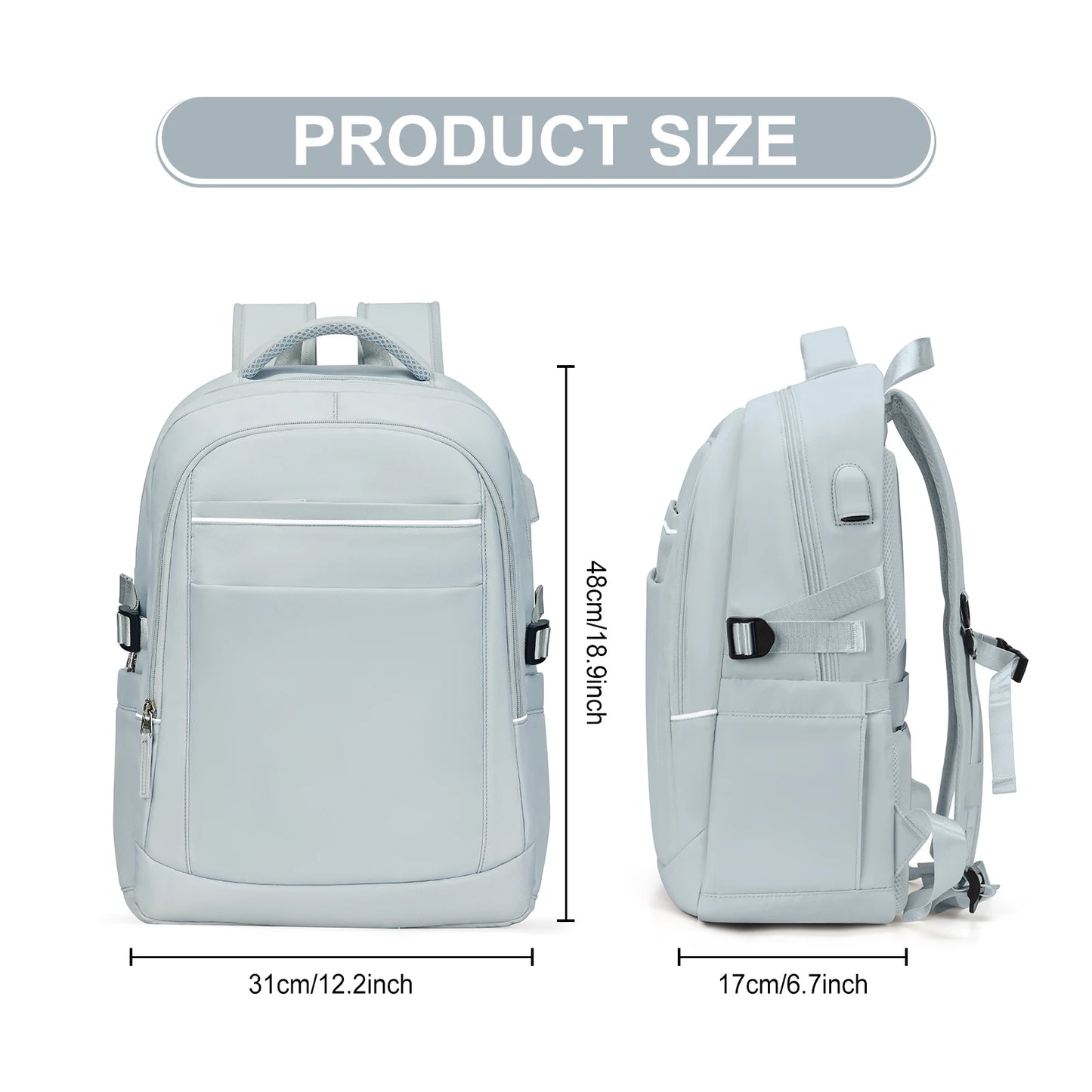Travel Backpack for Women, 14 Inch Anti Theft Laptop Backpack for Work, Water Resistant College Bookbag with USB Charging Port