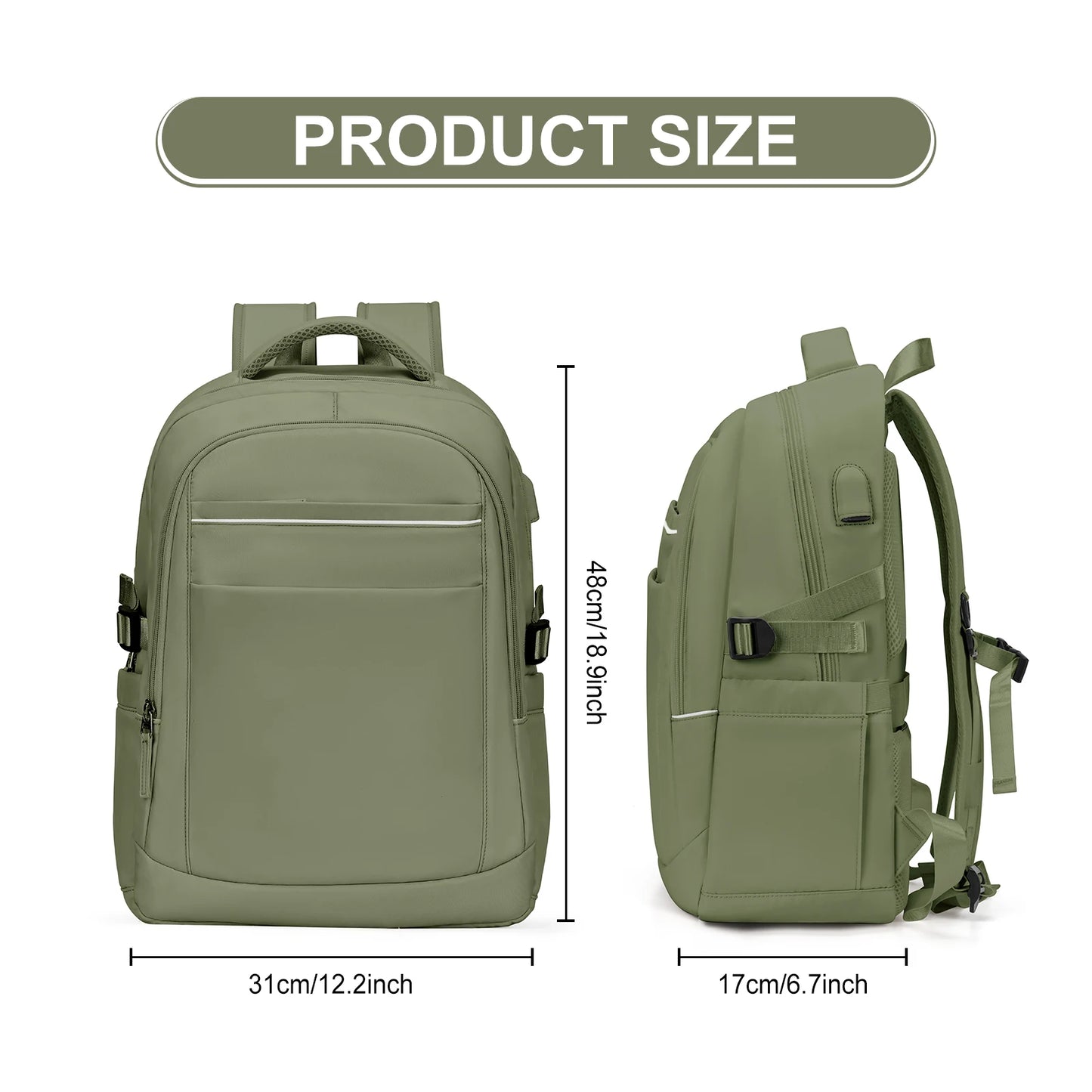 Travel Backpack for Women, 14 Inch Anti Theft Laptop Backpack for Work, Water Resistant College Bookbag with USB Charging Port