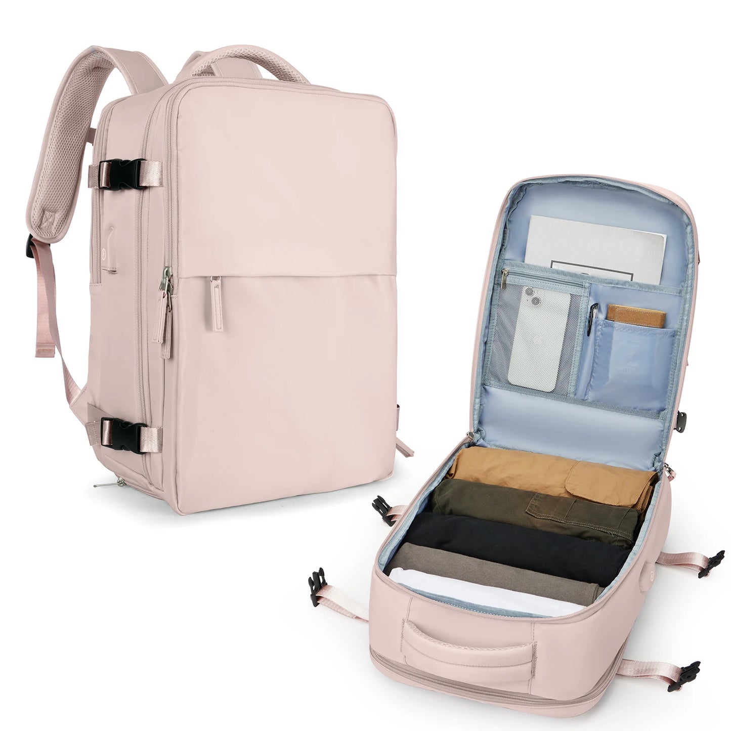 Travel Backpack for Women Men, 35L Airline Approved Carry On Backpack,Waterproof Luggage College Bookbag Daypack Hiking Backpack