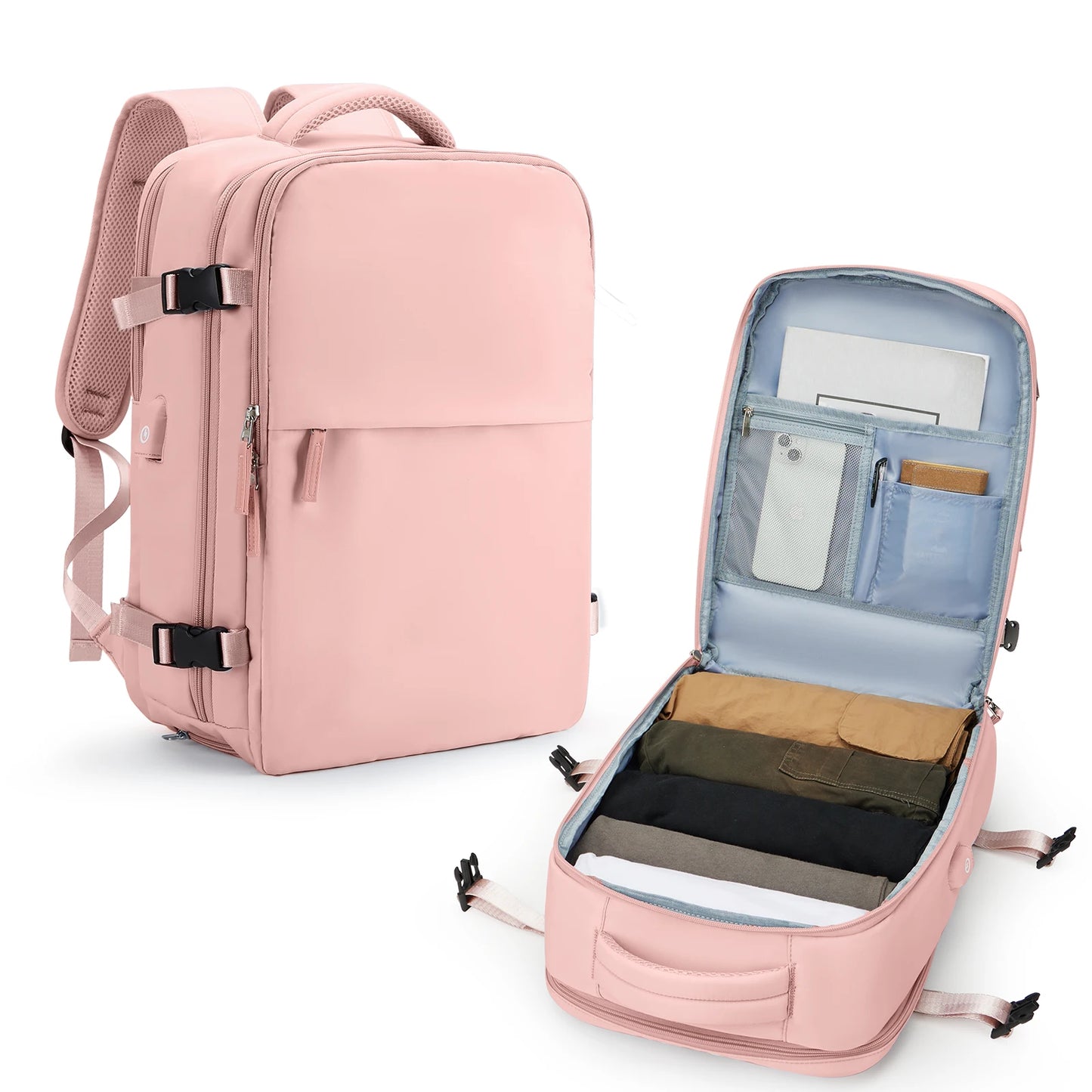 Travel Backpack for Women Men, 35L Airline Approved Carry On Backpack,Waterproof Luggage College Bookbag Daypack Hiking Backpack