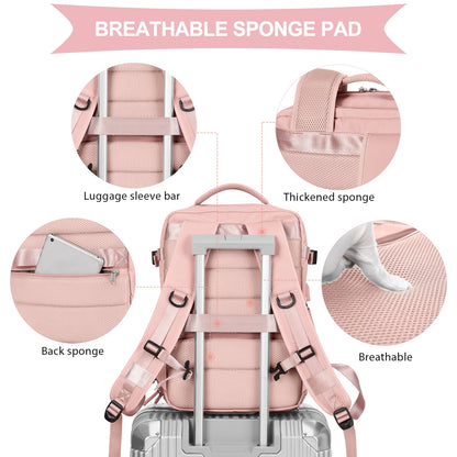 Travel Backpack for Women Men, 35L Airline Approved Carry On Backpack,Waterproof Luggage College Bookbag Daypack Hiking Backpack