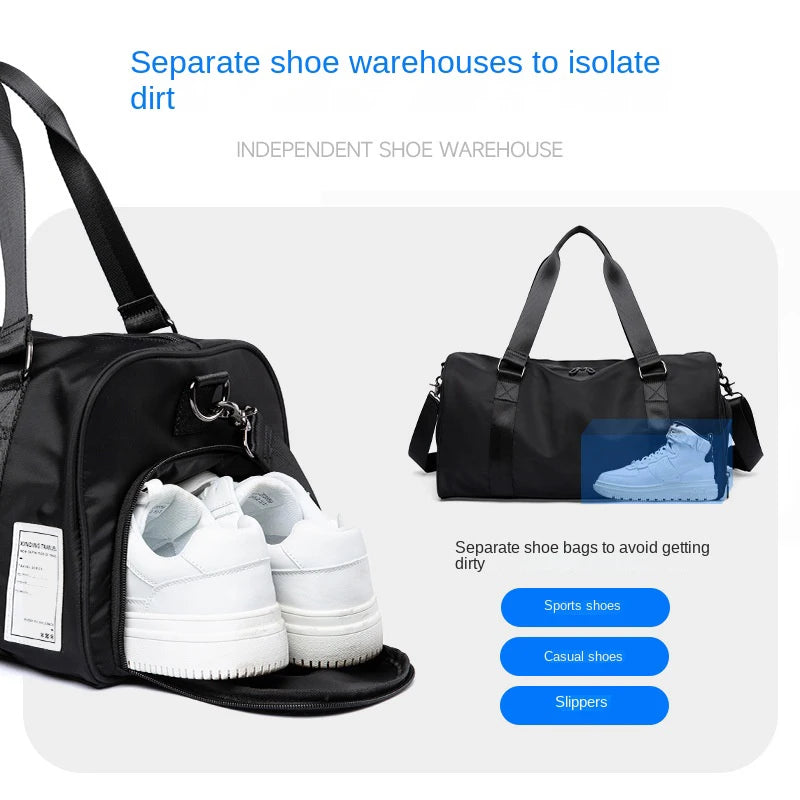 Travel Bag for Men Luggage Handbag Large Capacity Waterproof Sports Gym Bag Crossbody Shoulder Bag Shoes Packet Organizers