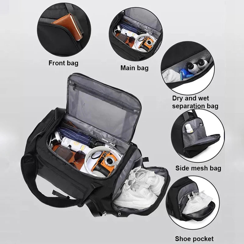 Travel Bags Luggage Oxford Duffle Bag Men Luxury Gym Handbag Waterproof Weekend Bag Large Capacity Multifunction Shoulder Bag