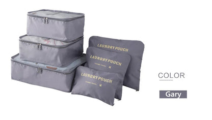 Travel Bags Sets Waterproof Packing Cube Portable Clothing Sorting Organizer Luggage Tote System Durable Tidy Pouch Stuff