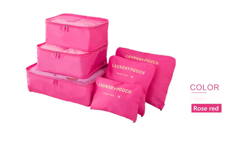 Travel Bags Sets Waterproof Packing Cube Portable Clothing Sorting Organizer Luggage Tote System Durable Tidy Pouch Stuff