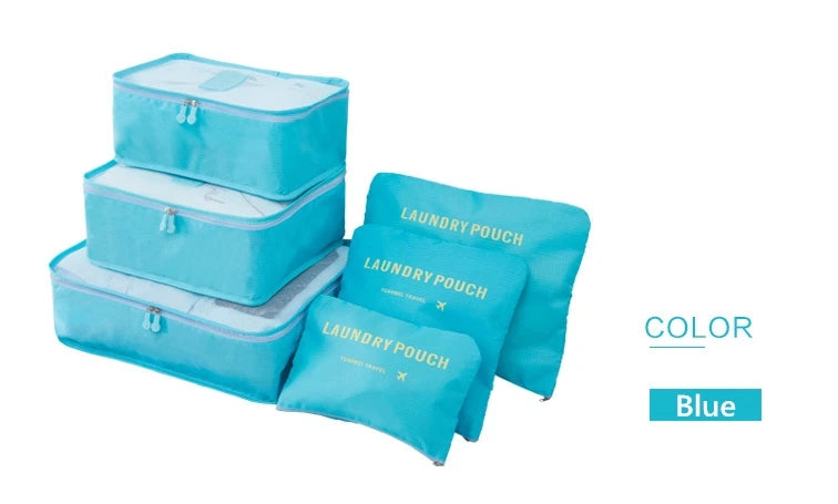 Travel Bags Sets Waterproof Packing Cube Portable Clothing Sorting Organizer Luggage Tote System Durable Tidy Pouch Stuff