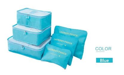 Travel Bags Sets Waterproof Packing Cube Portable Clothing Sorting Organizer Luggage Tote System Durable Tidy Pouch Stuff