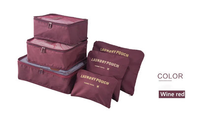 Travel Bags Sets Waterproof Packing Cube Portable Clothing Sorting Organizer Luggage Tote System Durable Tidy Pouch Stuff