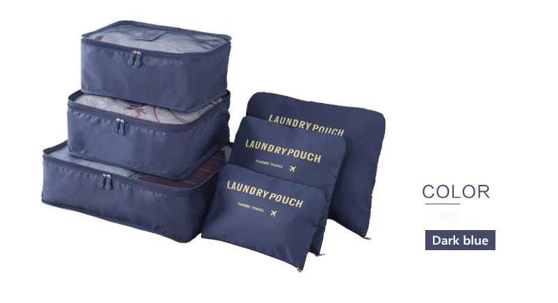 Travel Bags Sets Waterproof Packing Cube Portable Clothing Sorting Organizer Luggage Tote System Durable Tidy Pouch Stuff