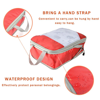 Travel Compression Packing Cubes Portable Luggage Organizer Storage Bags Shoes Bags With Mesh Lightweigh Foldable Handbag Pouch