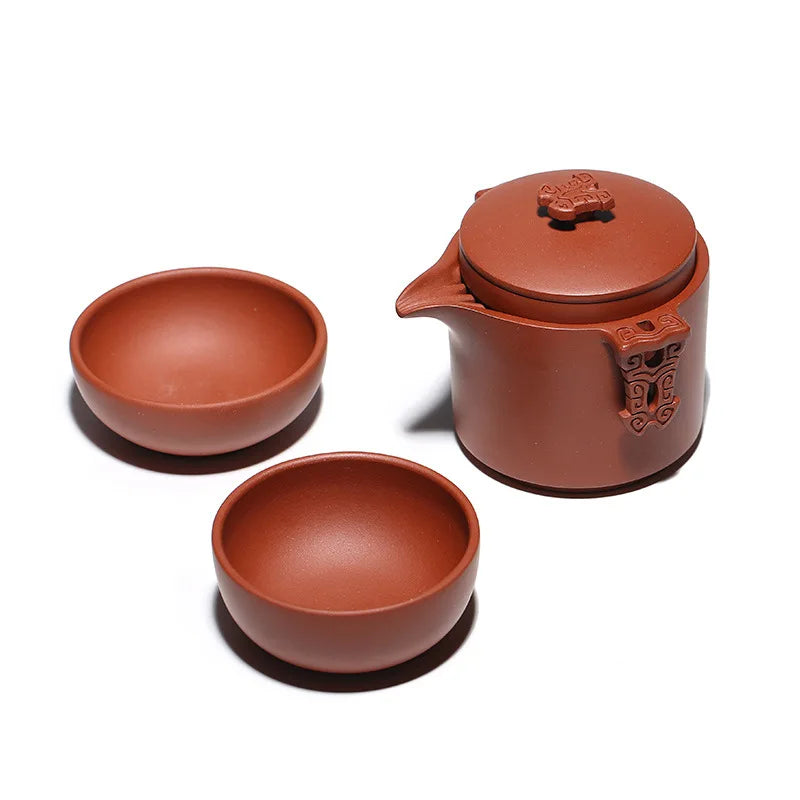 Travel Convenient Tea Cup Set Wholesale Factory Travel Set a Pot of 2 (Two) Cups Purple Clay Pot Office Household Kung Fu Tea Se