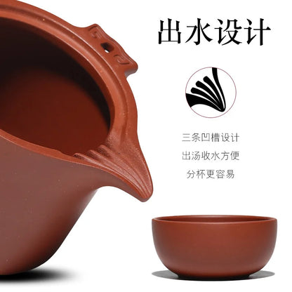 Travel Convenient Tea Cup Set Wholesale Factory Travel Set a Pot of 2 (Two) Cups Purple Clay Pot Office Household Kung Fu Tea Se