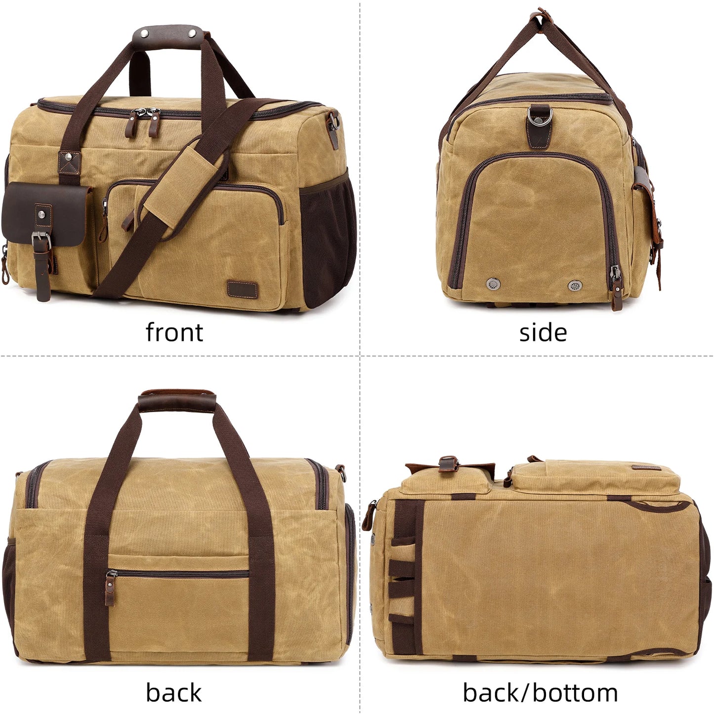 Travel Duffle Bag for Men, Canvas Luggage Travel Bag Weekender Overnight Bag, Mens Gym Carry on Duffel Bags
