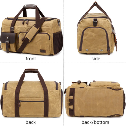 Travel Duffle Bag for Men, Canvas Luggage Travel Bag Weekender Overnight Bag, Mens Gym Carry on Duffel Bags