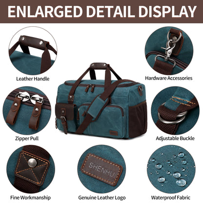 Travel Duffle Bag for Men, Canvas Luggage Travel Bag Weekender Overnight Bag, Mens Gym Carry on Duffel Bags