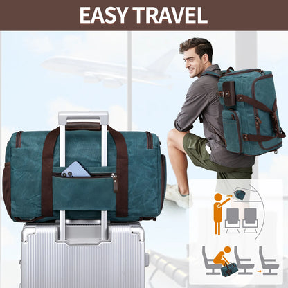 Travel Duffle Bag for Men, Canvas Luggage Travel Bag Weekender Overnight Bag, Mens Gym Carry on Duffel Bags