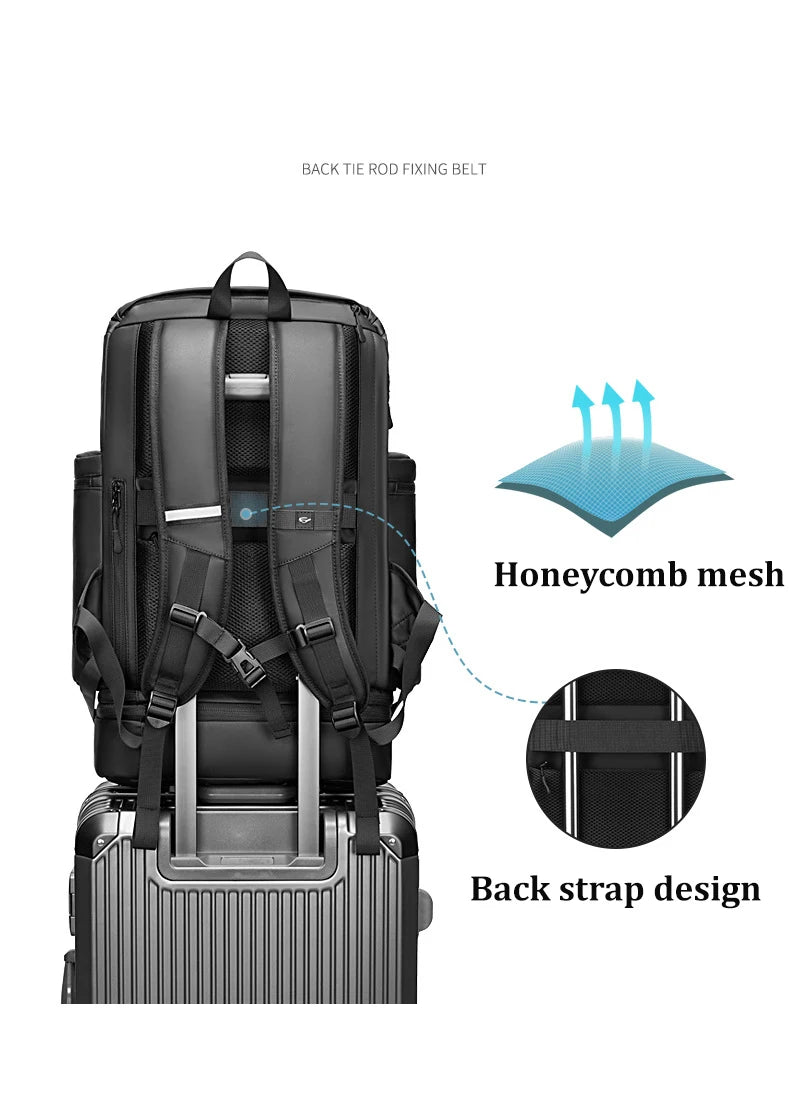 Travel Hiking backpack For Men 50L Large capacity trekking bag outdoor waterproof 17 Inch Laptop Backpack creative With shoe bag