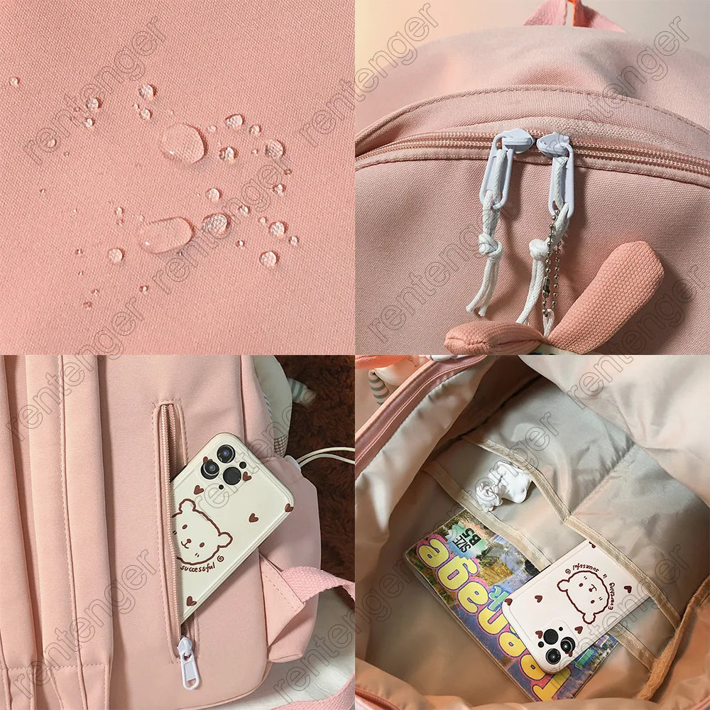 Travel Kawaii Harajuku Backpack Female Cute Bag Fashion Lady Waterproof Backpack Laptop Girls Student College Trendy School Bags