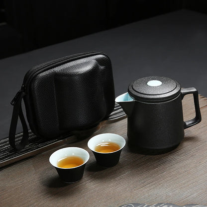 Travel Kung Fu Tea Set Portable Teapot Porcelain Teaset Gaiwan Tea Cups of Tea Ceremony Tea Pot With Travel Bag Free shipping
