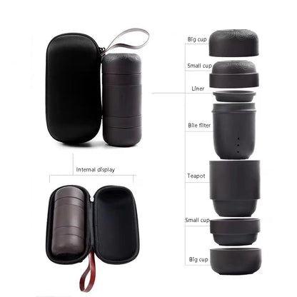 Travel Kung Fu Tea Set Purple Sand Portable Teapot Ceramic Teaset Gaiwan Tea Cups of Tea Ceremony Tea Pot With Travel Bag