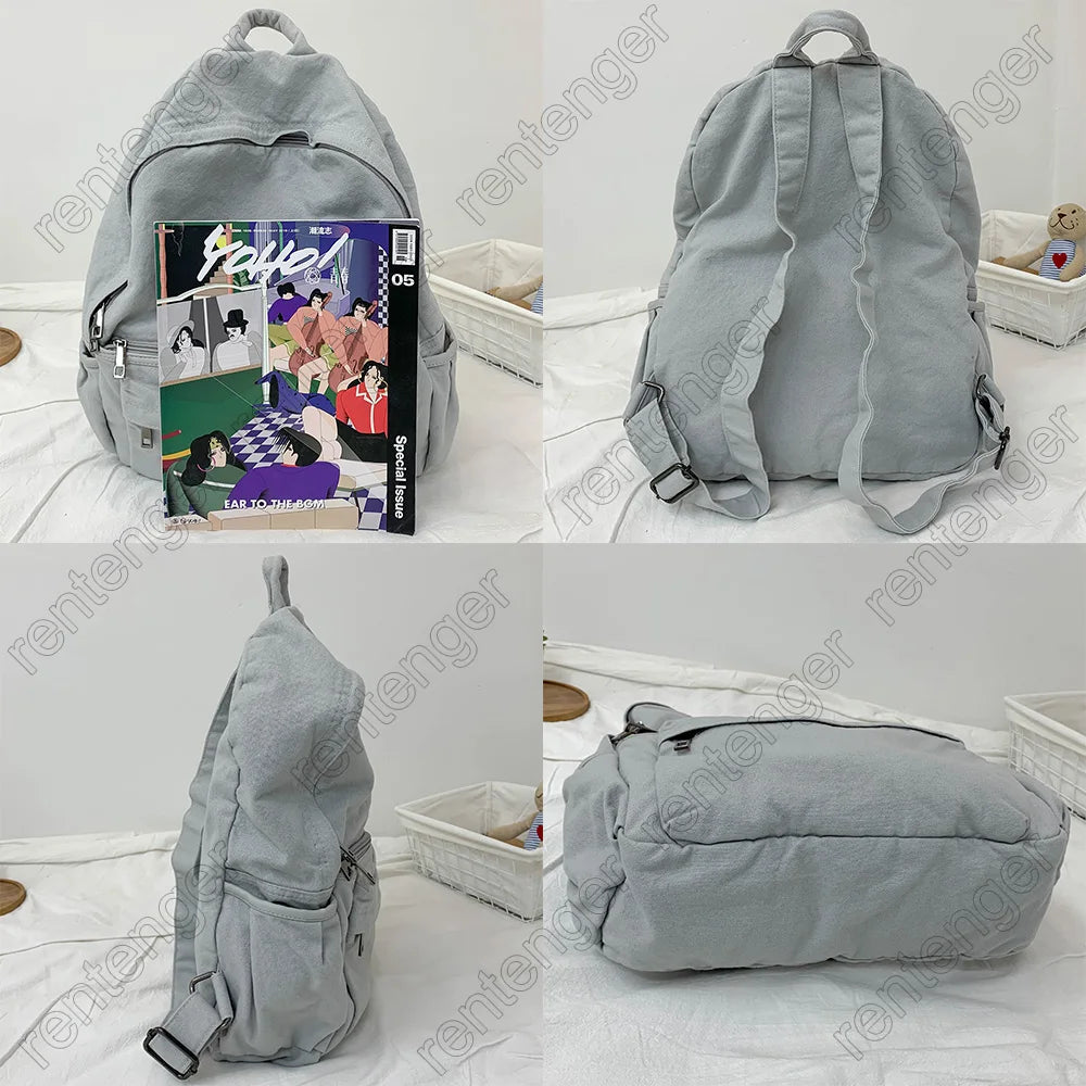 Travel Ladies Vintage Backpack Canvas Girl Fabric School Bag College Student Women Backpack Female Kawaii Laptop Bag Fashion New