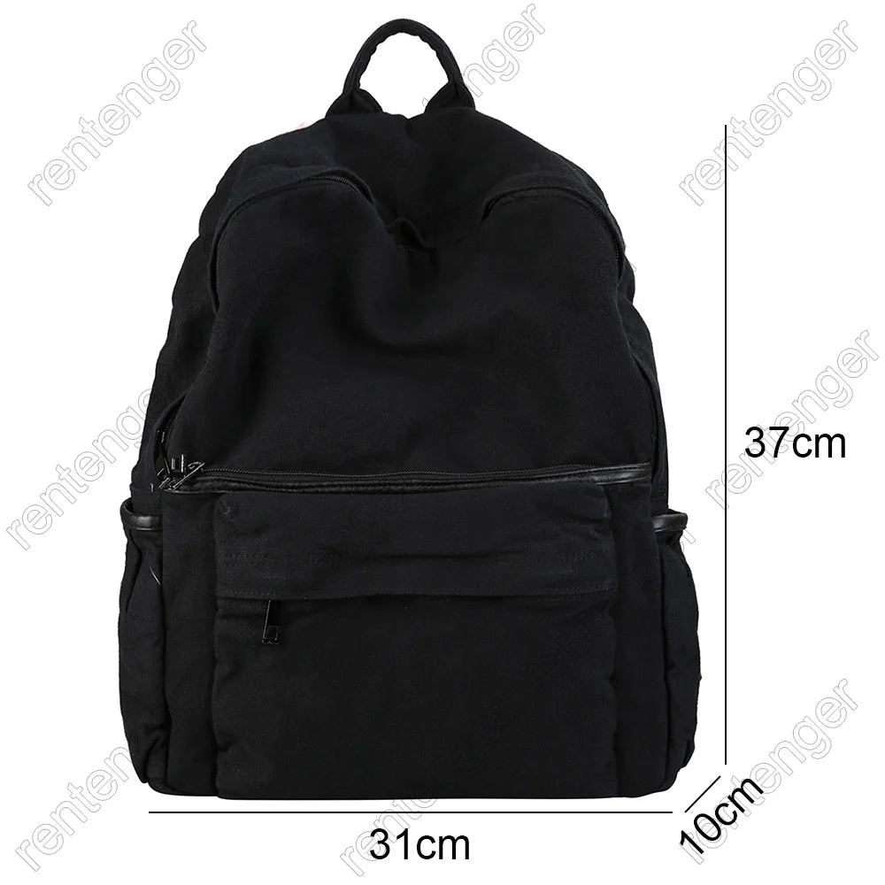 Travel Ladies Vintage Backpack Canvas Girl Fabric School Bag College Student Women Backpack Female Kawaii Laptop Bag Fashion New