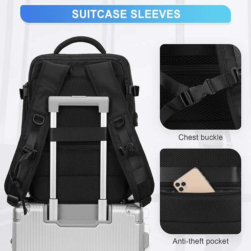 Travel Laptop Backpack Business Scalable Durable Carry On Backpacks With USB Port Water Resistant College Bag for Men Women Bags