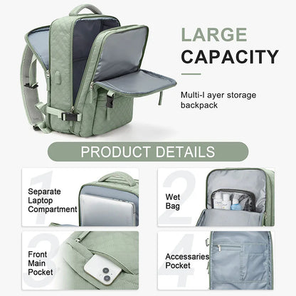 Travel Laptop Backpack for Women Men Business Anti Theft Durable Casual Daypack Waterproof Flight Approved Carry on Backpack