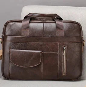 Travel Laptop for Men Large Genuine Leather Handbag Male Business Briefcase Fashion Real Cowhide Computer Shoulder Bag