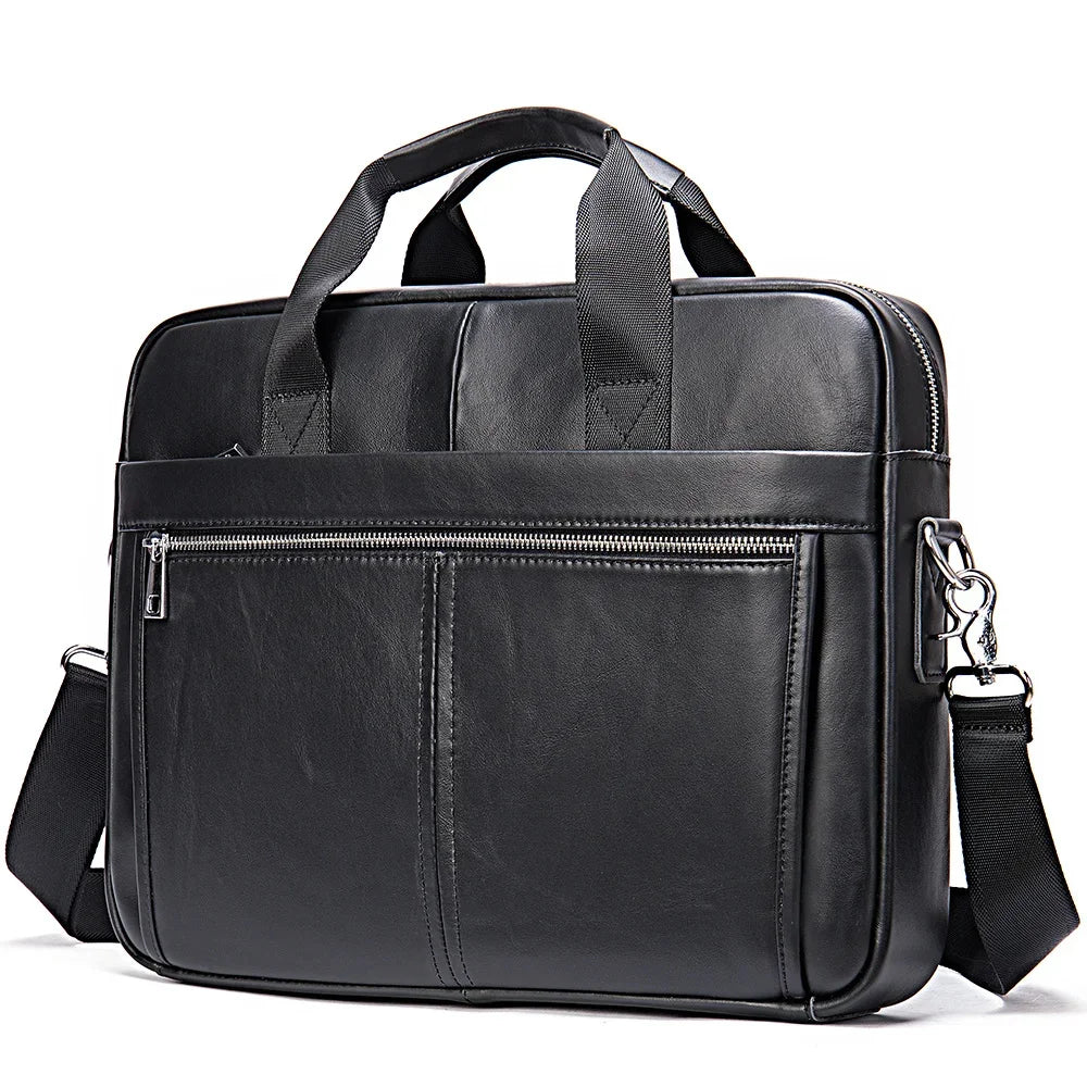 Travel Laptop for Men Large Genuine Leather Handbag Male Business Briefcase Fashion Real Cowhide Computer Shoulder Bag