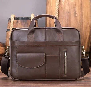 Travel Laptop for Men Large Genuine Leather Handbag Male Business Briefcase Fashion Real Cowhide Computer Shoulder Bag