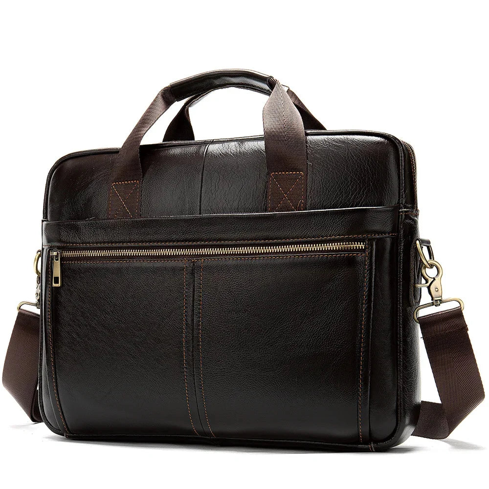 Travel Laptop for Men Large Genuine Leather Handbag Male Business Briefcase Fashion Real Cowhide Computer Shoulder Bag