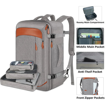 Travel Man Backpack 4 Sets Large Capacity Business Laptop Backpacks with Compartments Multi-functional Waterproof Bag Women 40L