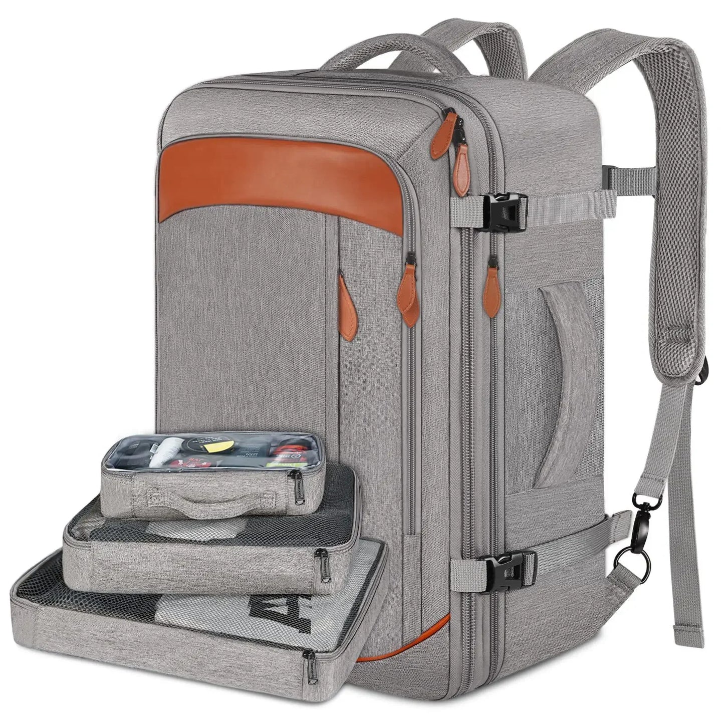 Travel Man Backpack 4 Sets Large Capacity Business Laptop Backpacks with Compartments Multi-functional Waterproof Bag Women 40L