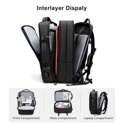 Travel Men's Backpack Waterproof Business Expandable Computer 16 Inch Work Luggage Bag for Men High Capacity Oxford Lightweight