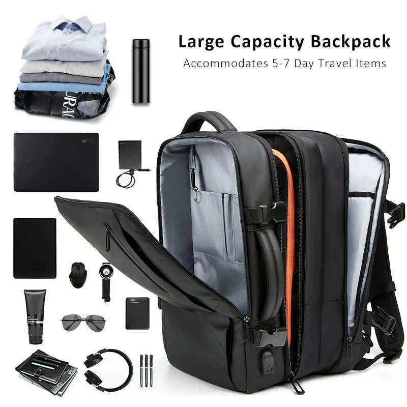 Travel Men's Backpack Waterproof Business Expandable Computer 16 Inch Work Luggage Bag for Men High Capacity Oxford Lightweight