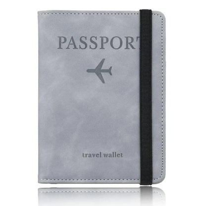 Travel Passport Holder PU Leather Case Cover Radio Frequency Identification Blocking Slim Credit Card Wallet Family Storage Orga