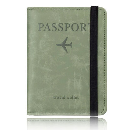 Travel Passport Holder PU Leather Case Cover Radio Frequency Identification Blocking Slim Credit Card Wallet Family Storage Orga
