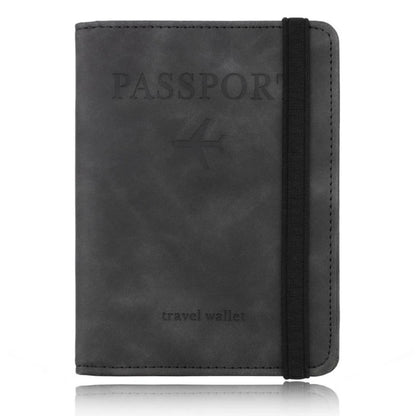 Travel Passport Holder PU Leather Case Cover Radio Frequency Identification Blocking Slim Credit Card Wallet Family Storage Orga