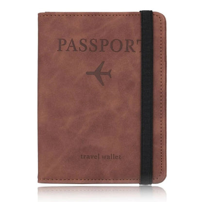 Travel Passport Holder PU Leather Case Cover Radio Frequency Identification Blocking Slim Credit Card Wallet Family Storage Orga